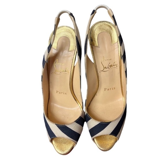 Christian Louboutin Lady Peep Sling Heels 36/5.5 - Picture 3 of 13